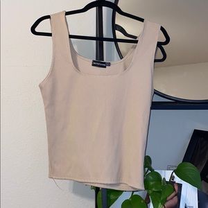 cream right stretchy ribbed tank